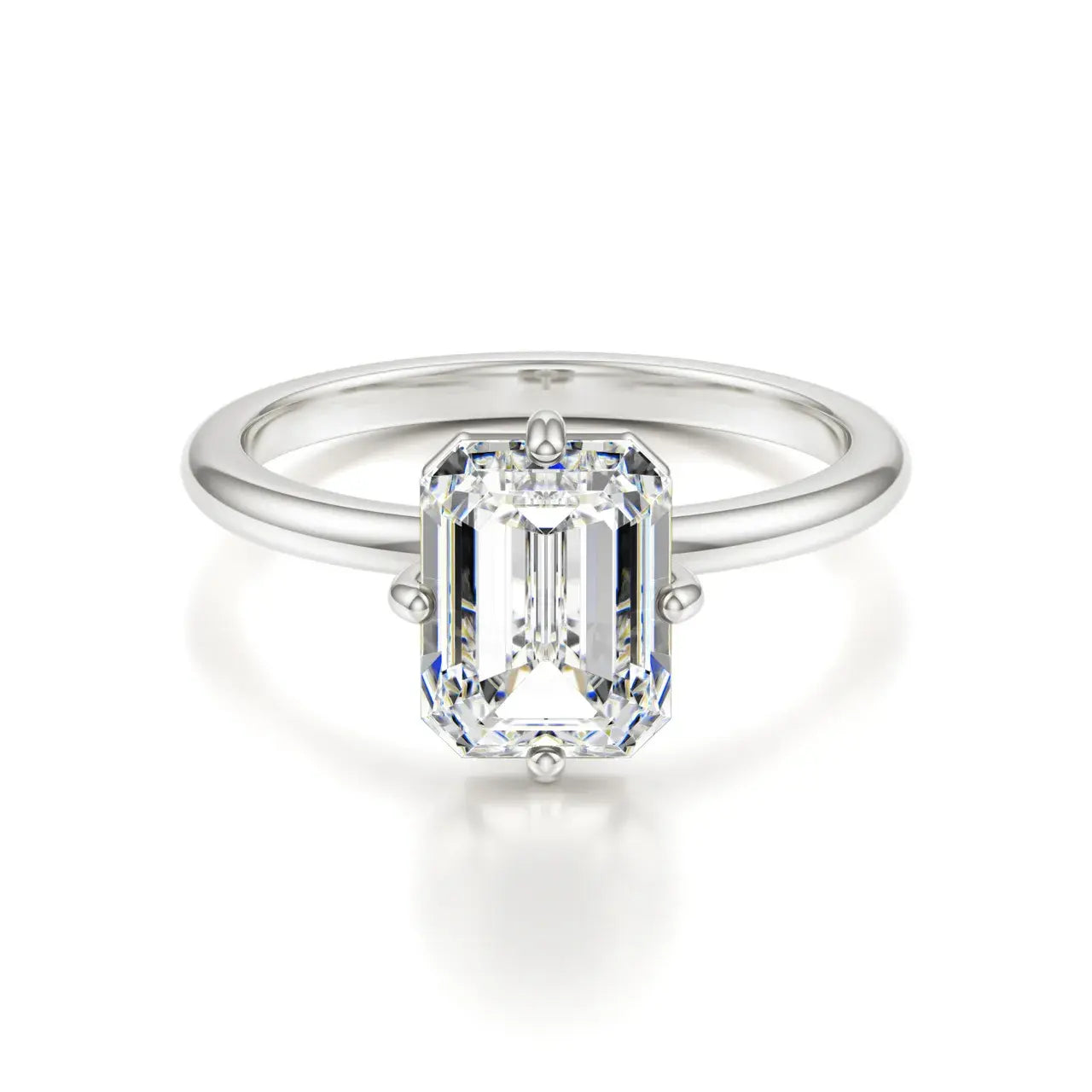 The Twilight 1CT Certified Emerald Cut Diamond Ring, Lab Grown Diamond Engagement Ring, 14KT, 18KT, Plat, Handmade
