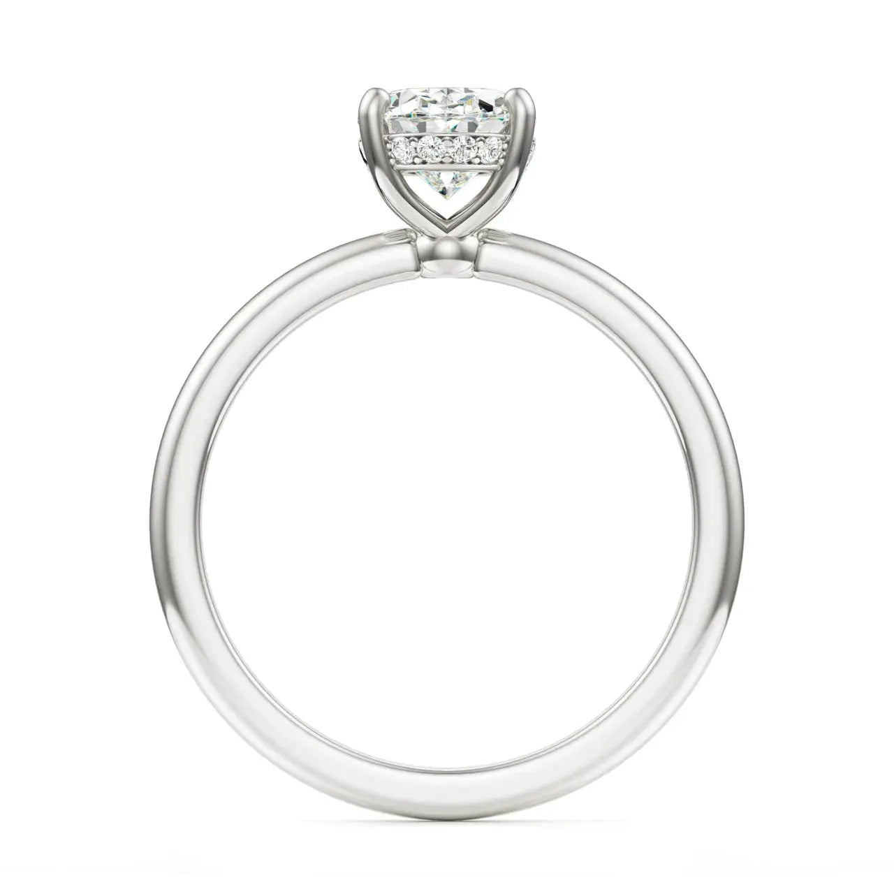 The Secret Halo 2ct Certified Oval Cut Diamond Ring, Lab Grown Diamond Engagement Ring, 14KT, 18KT, Plat, Handmade