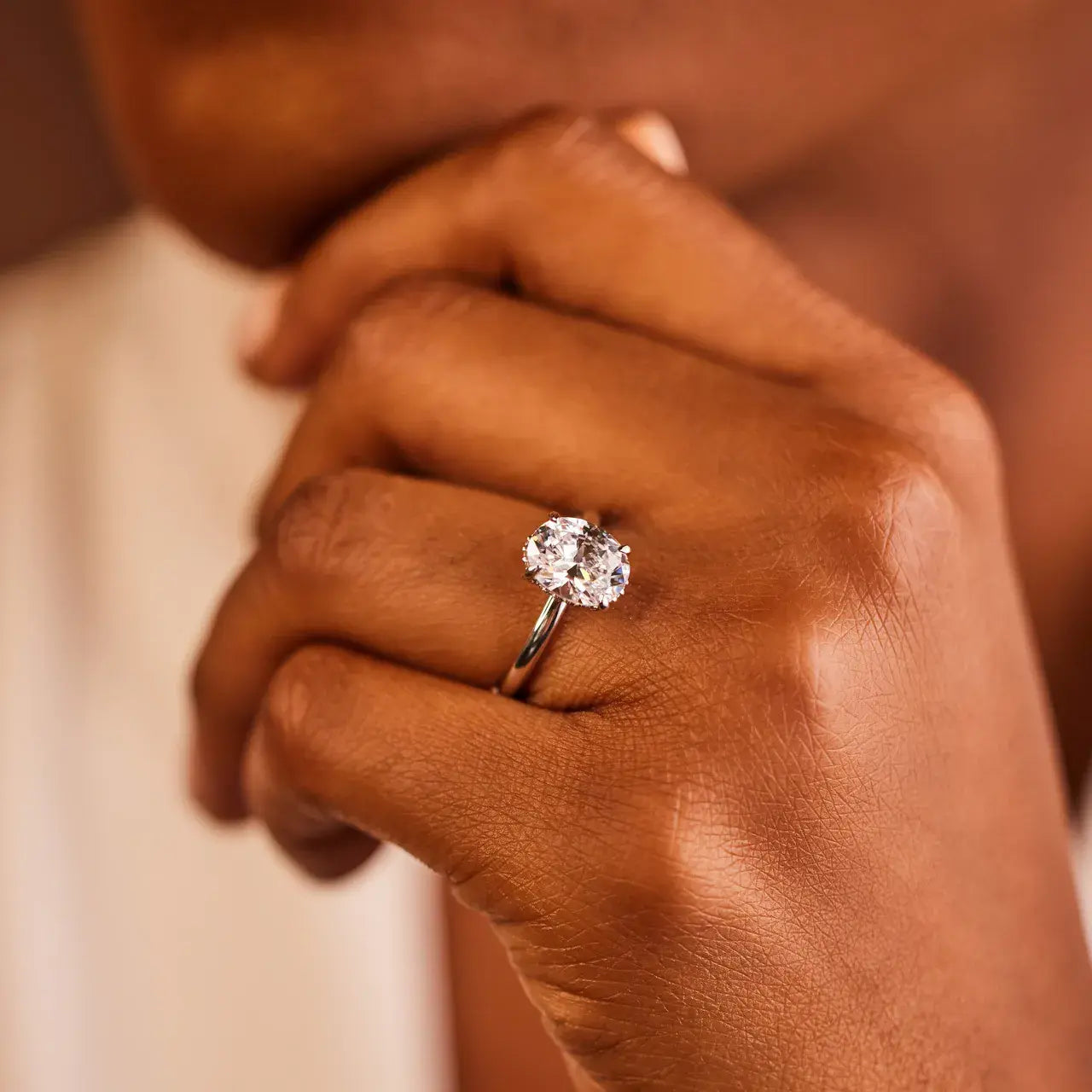 The Secret Halo 2ct Certified Oval Cut Diamond Ring, Lab Grown Diamond Engagement Ring, 14KT, 18KT, Plat, Handmade